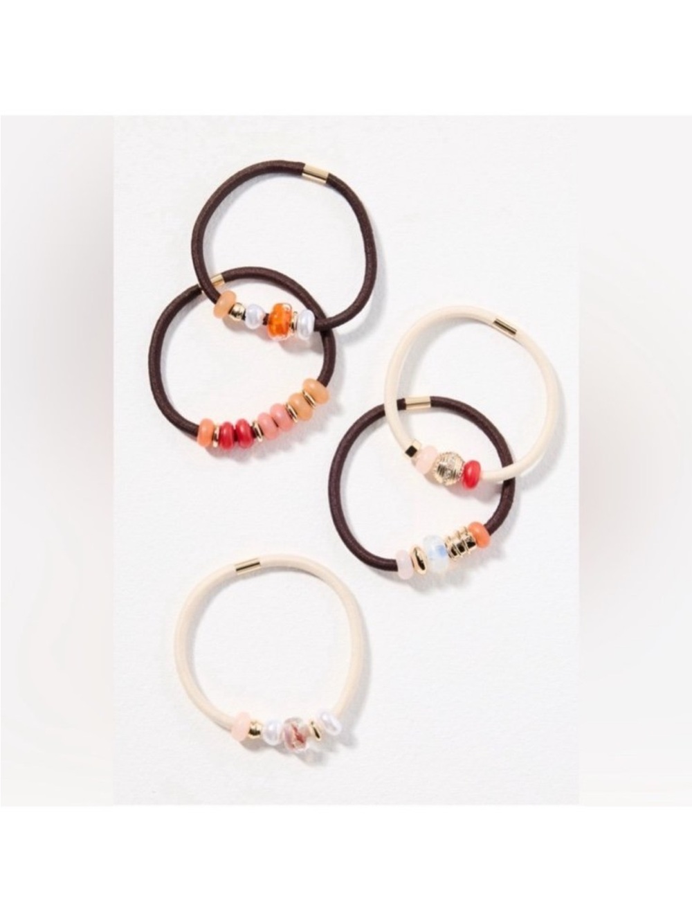 Anthropologie large mixed Beaded Hair Ties